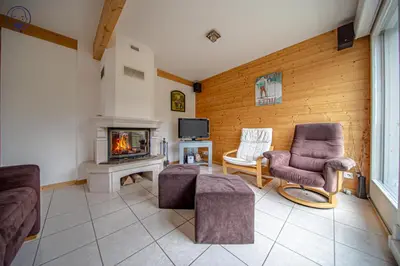 Télévision ou salle de divertissement dans l'établissement Chalet de la Lunelle
