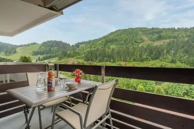Vue générale sur la montagne ou vue sur la montagne depuis l'appartement