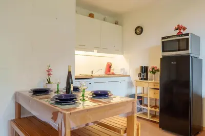 Cuisine ou kitchenette dans l'établissement L'Ourson Rider - Proche pistes de ski