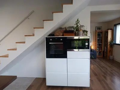 Cuisine ou kitchenette dans l'établissement Chambre calme à la limite de Belfort, maison avec jardin proche du stade, du skatepark et de la rivière