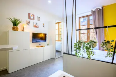 Télévision ou salle de divertissement dans l'établissement Le Viette