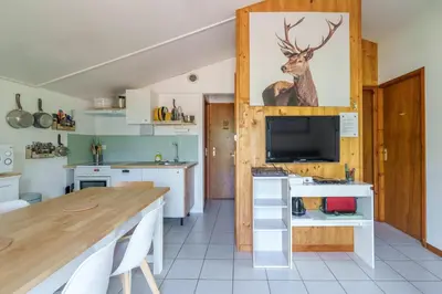 Cuisine ou kitchenette dans l'établissement Chalet des cimes - Avec jardin