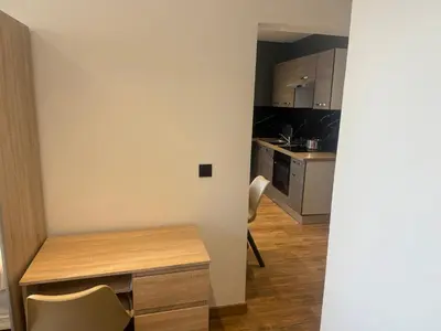 Cuisine ou kitchenette dans l'établissement Appart Hôtel la roseraie