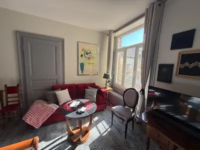 Coin salon dans l'établissement Villa Bartholdi