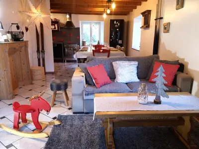 Coin salon dans l'établissement Lodge Les Rêveries de Charles
