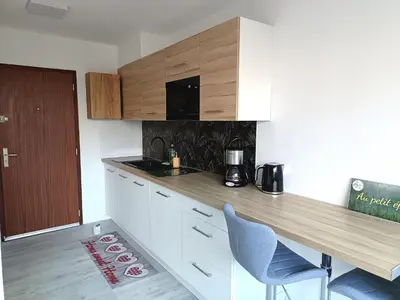 Cuisine ou kitchenette dans l'établissement Se détendre Au Petit Epi