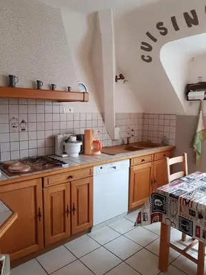 Cuisine ou kitchenette dans l'établissement Grand appartement centre ville