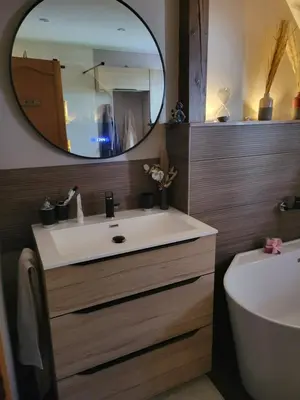 Salle de bains dans l'établissement Le jardin