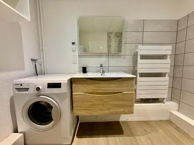 Salle de bains dans l'établissement L'Appart des Copains, beau duplex & centre-ville