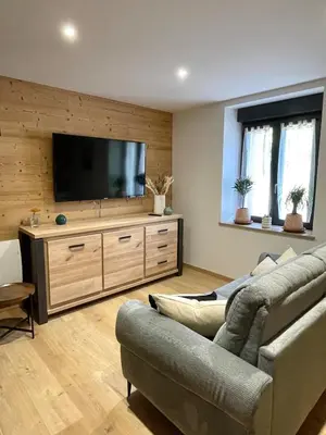 Télévision ou salle de divertissement dans l'établissement Au Cosymont - Cornimont