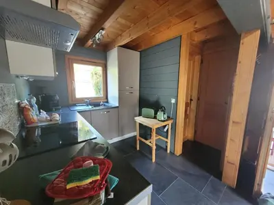 Cuisine ou kitchenette dans l'établissement Chalet Chez Marius