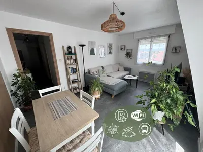 Coin salon dans l'établissement Appartement - Central - Proche gare - Parking - Confort - Moderne