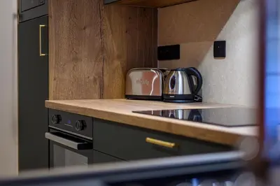 Cuisine ou kitchenette dans l'établissement Le 16-Appart'Hôtel-GregIMMO