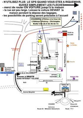 Plan de l'établissement Adrihof , B&B à la Cour de l'abbaye d'Autrey