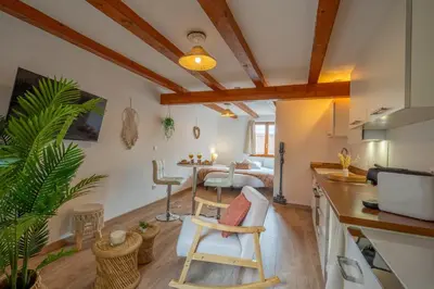 Cuisine ou kitchenette dans l'établissement Le Céleste - Détente & Bohème Proche Centre