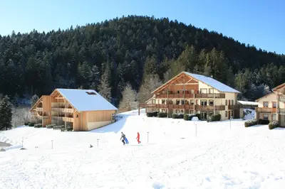 L'établissement PETIT LUTIN à 250 m du bord du lac de Gérardmer en hiver
