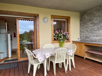 Balcon ou terrasse dans l'établissement PETIT LUTIN à 250 m du bord du lac de Gérardmer