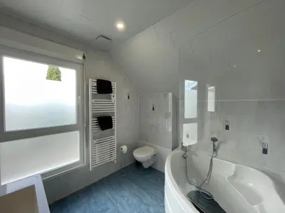 Salle de bains dans l'établissement Reflet du Ried