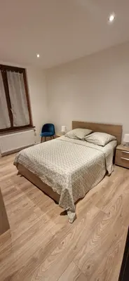 Un ou plusieurs lits dans un hébergement de l'établissement COLMAR Appartement 6 personnes parking privé JAB'S HOME 2