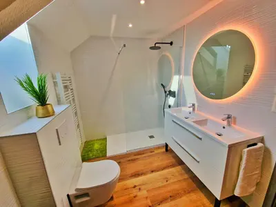 Salle de bains dans l'établissement BALI SPA-4 Pers-Jacuzzi-Parking-Jardin-Clim-Colmar