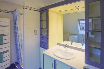 Salle de bains dans l'établissement Gite du Vignoble