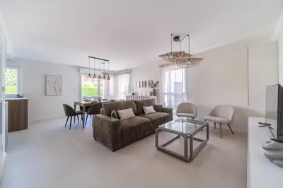Coin salon dans l'établissement Duplex Jardin – Gîte des 4 Lions