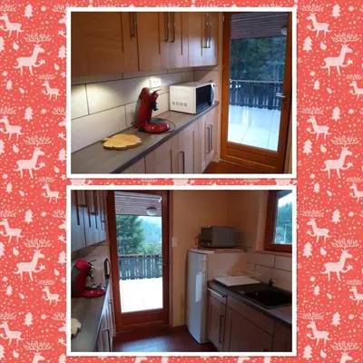 Cuisine ou kitchenette dans l'établissement Le chalet des Skieurs Vosges