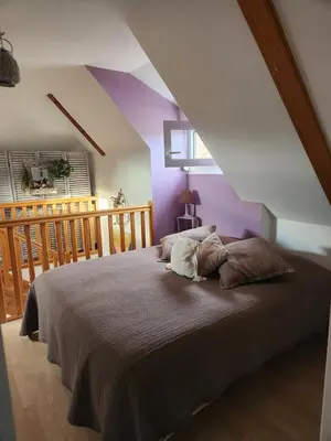 Un ou plusieurs lits dans un hébergement de l'établissement Appartement cosy à 5mn du Parc des Expositions