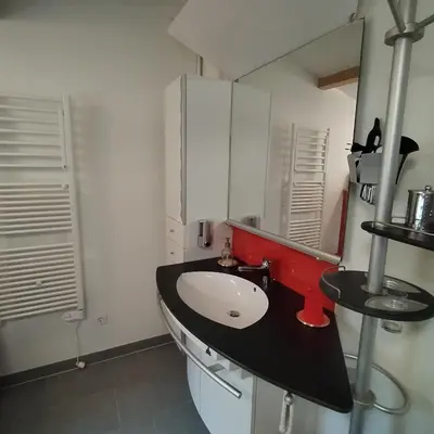 Cuisine ou kitchenette dans l'établissement Chalet le Ponderosa