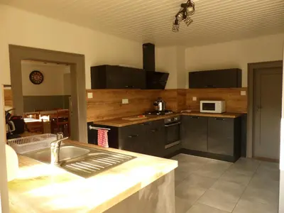 Cuisine ou kitchenette dans l'établissement Gite du Stahlberg