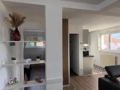 Cuisine ou kitchenette dans l'établissement Les Berges de L'Ill