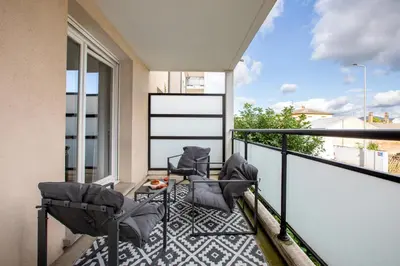 Balcon ou terrasse dans l'établissement Le Colmarien Moderne - Parking gratuit clos - Centre ville