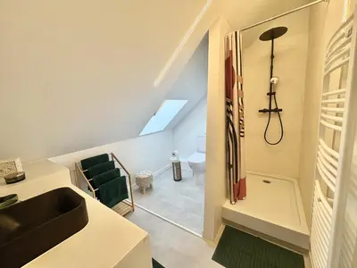 Salle de bains dans l'établissement Appart Saint Jo