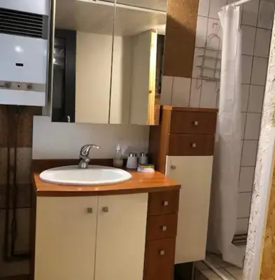 Cuisine ou kitchenette dans l'établissement Chalet autonome avec étang pleine nature