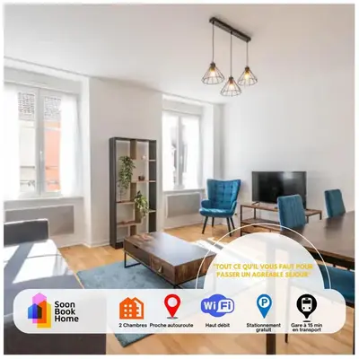 Coin salon dans l'établissement Le Bantz 3 Appartement Mulhouse Wi-Fi