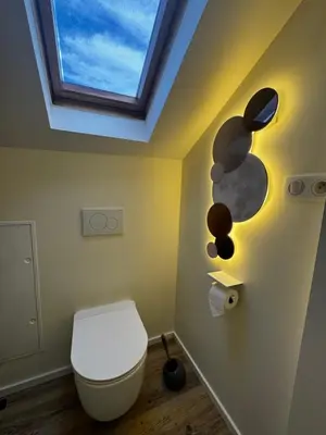Salle de bains dans l'établissement Just In Colmar, maison complète avec parking privé