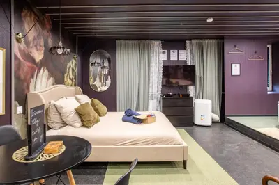 Plan de l'établissement Deluxe Studio, Dark Floral, jacuzzi, Parking Gratuit, MULHOUSE CENTRE