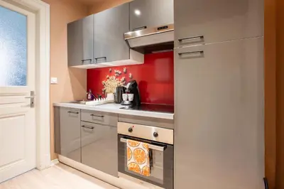 Cuisine ou kitchenette dans l'établissement Hollywood Night-Jacuzzi & Private Movie Theater