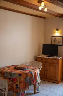 Télévision ou salle de divertissement dans l'établissement La Ferme du Franz
