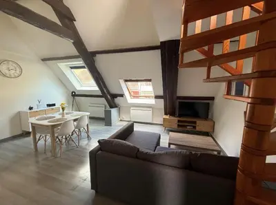 Coin salon dans l'établissement Magnifique appartement lumineux au cœur de Belfort