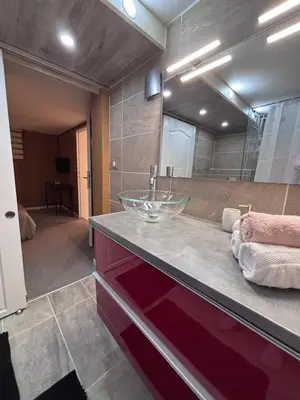 Salle de bains dans l'établissement appartement en sous sol