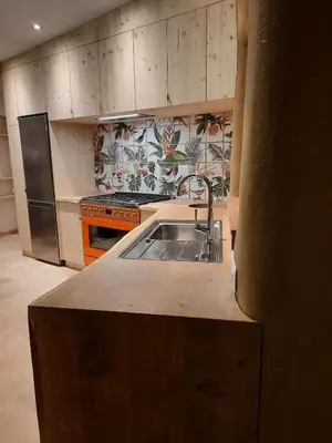 Cuisine ou kitchenette dans l'établissement Au blé dormant