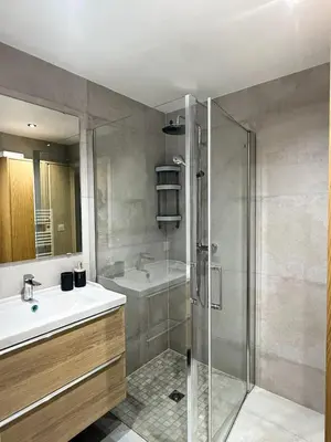 Salle de bains dans l'établissement Appartement cosy en plein centre de Gérardmer