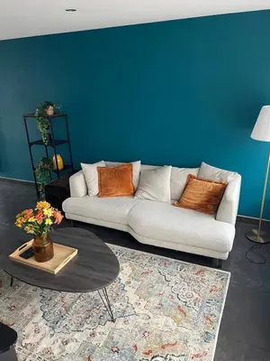 Coin salon dans l'établissement Cozy house with garden