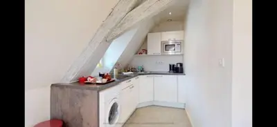 Cuisine ou kitchenette dans l'établissement le nid des tanneurs Colmar centre