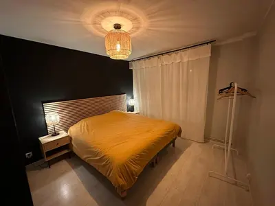 Un ou plusieurs lits dans un hébergement de l'établissement Apartment - Colmar Center - La Roseraie