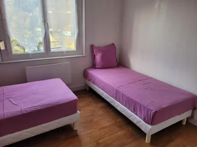 Un ou plusieurs lits dans un hébergement de l'établissement Gîte Les 5 Pommiers 6 pers gitesdes2vallees