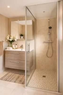 Salle de bains dans l'établissement Studio cocooning près de Colmar