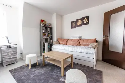 Un ou plusieurs lits dans un hébergement de l'établissement Magnifique Studio au coeur de Huningue le Central