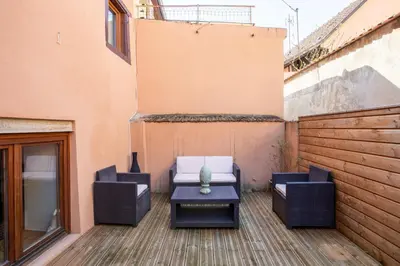 Coin salon dans l'établissement Nouveau La Terrasse des remparts à Eguisheim